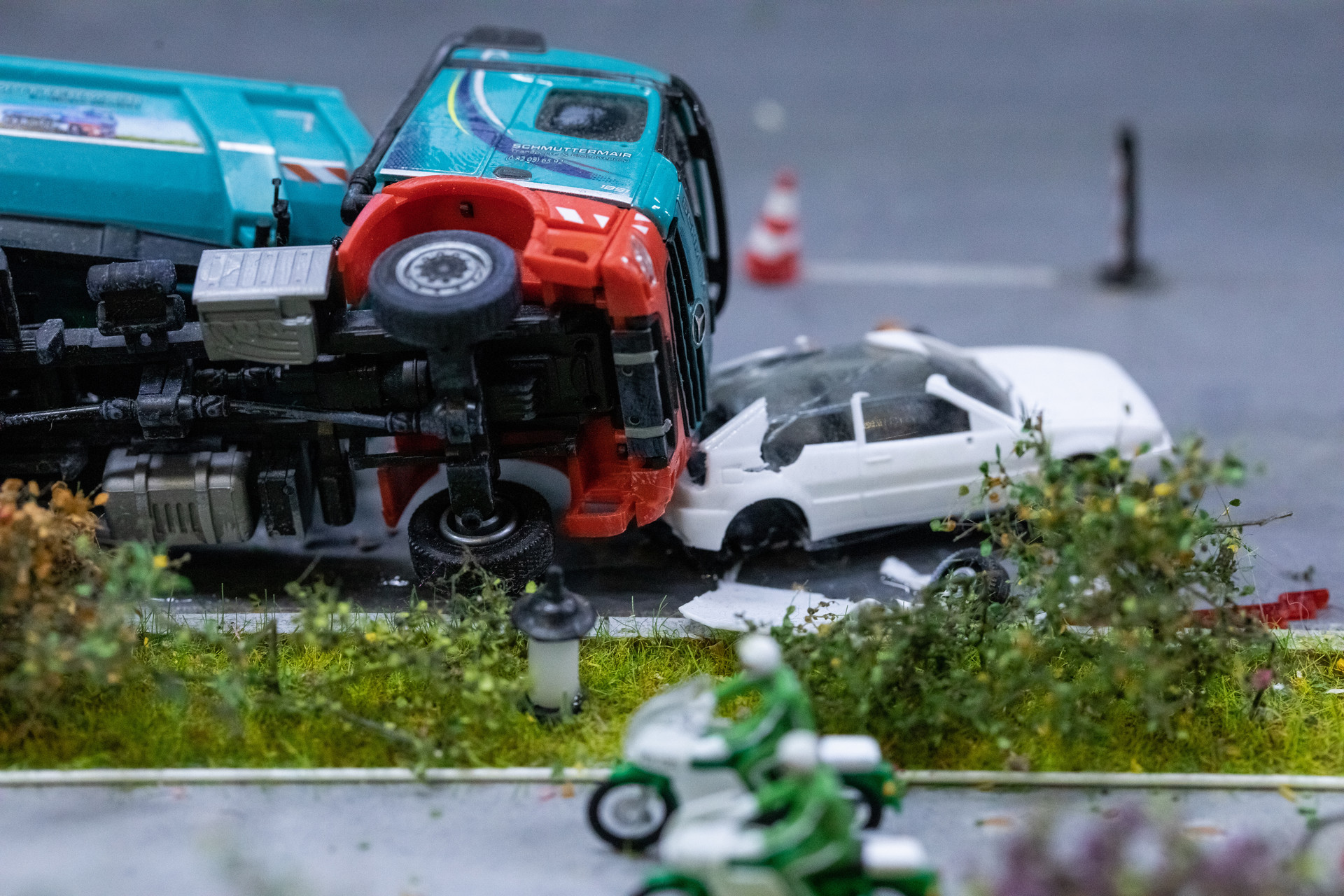 Traffic Police Accident Handling Scene